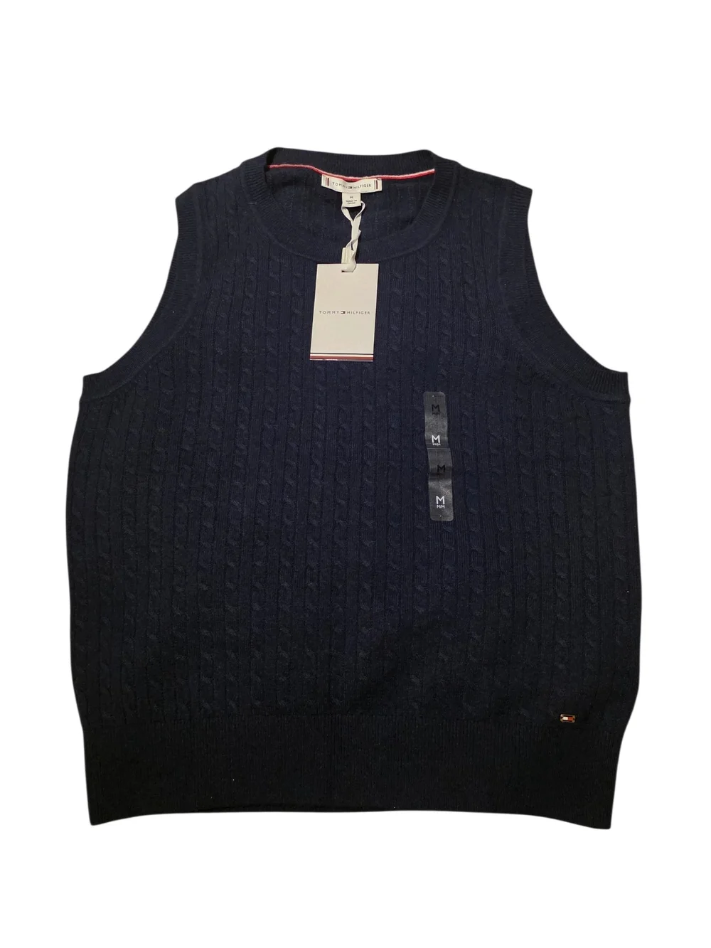 NWT Tommy Hilfiger Navy Cable Knit Sweater Vest - Size M